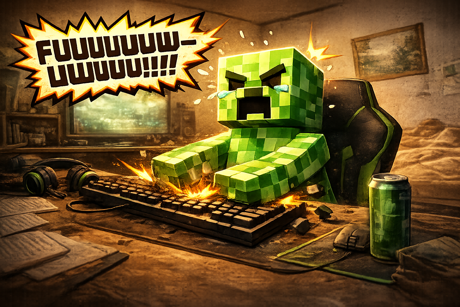 Creeper rage au clavier